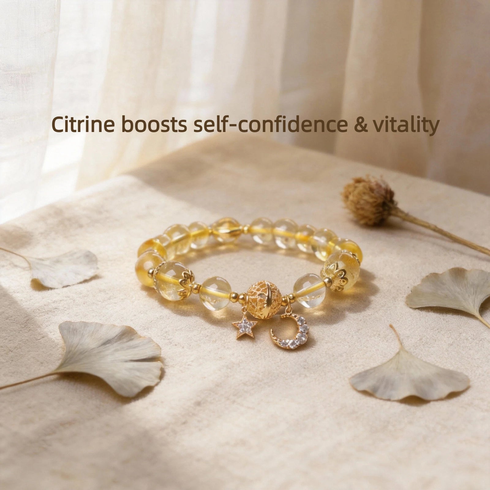 Steady Focus Bracelet — Golden Tone Energy Beads