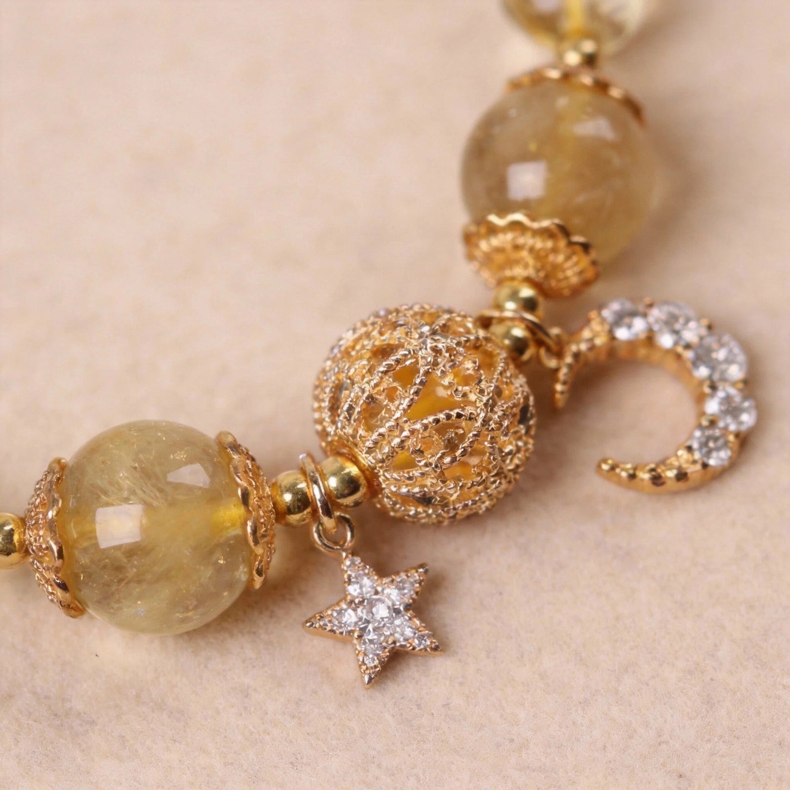 Focused Intent Bracelet — Golden Tone Energy Beads