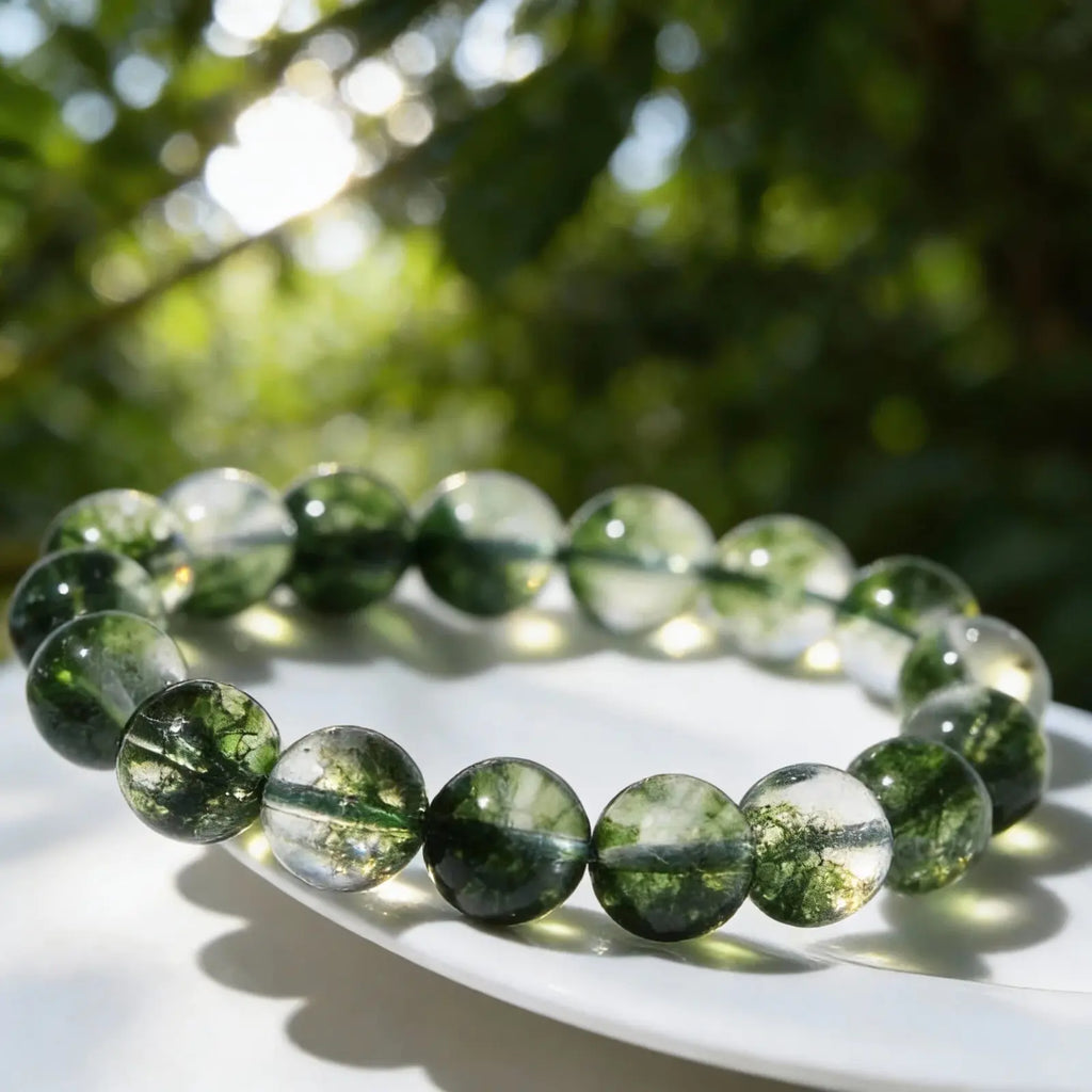 Clear Growth – Green Phantom Quartz Crystal Bracelet