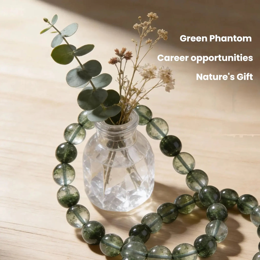 Clear Growth – Green Phantom Quartz Crystal Bracelet