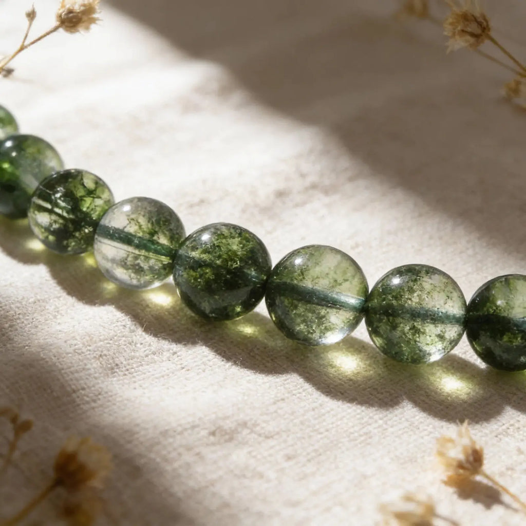 Clear Growth – Green Phantom Quartz Crystal Bracelet