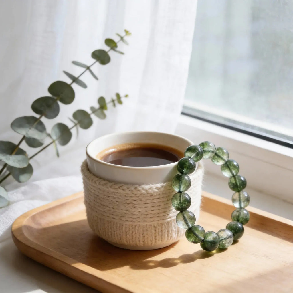 Clear Growth – Green Phantom Quartz Crystal Bracelet