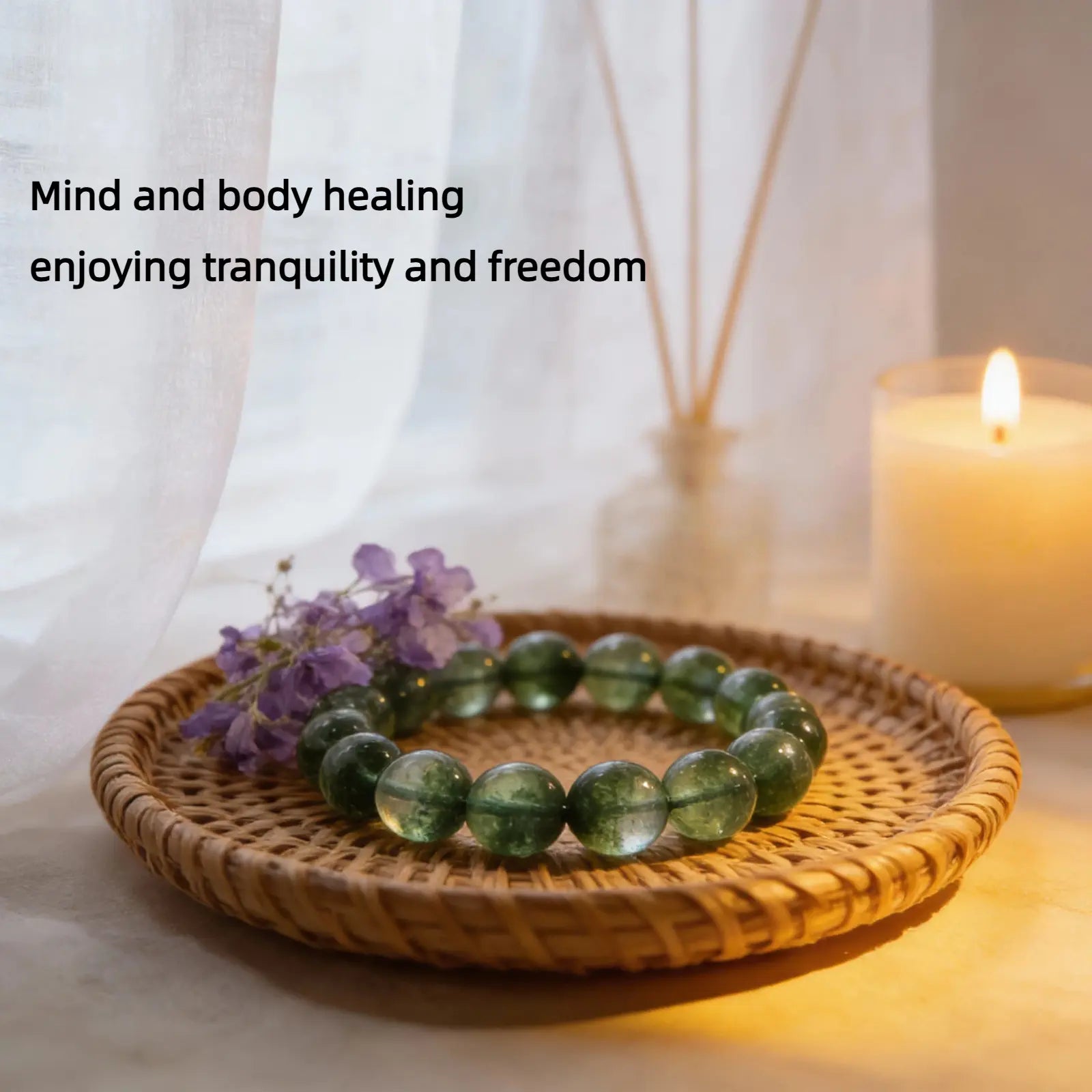 Clear Growth – Green Phantom Quartz Crystal Bracelet