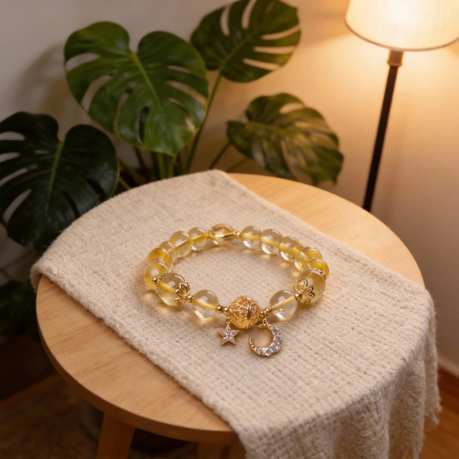 Steady Focus Bracelet — Golden Tone Energy Beads