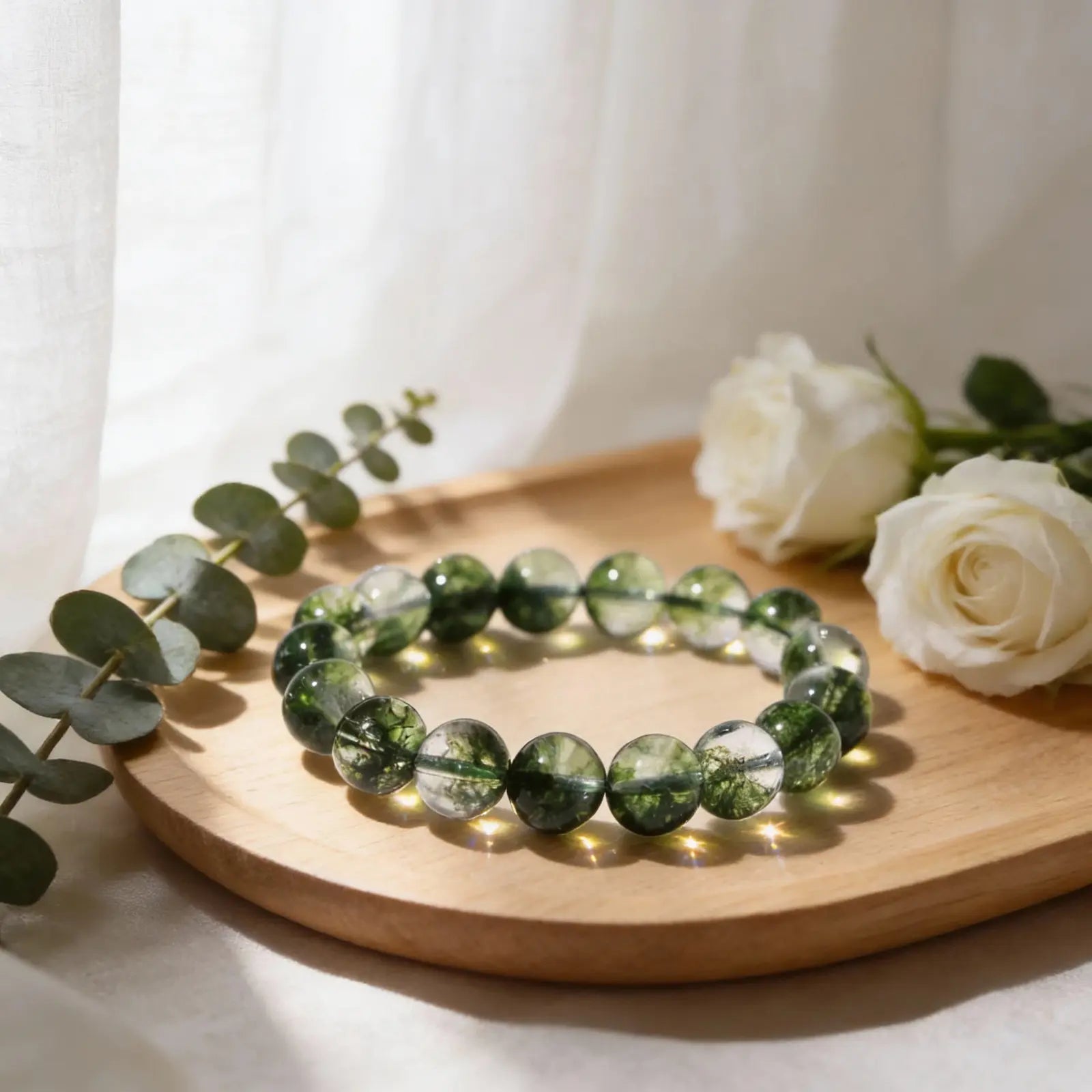 Clear Growth – Green Phantom Quartz Crystal Bracelet