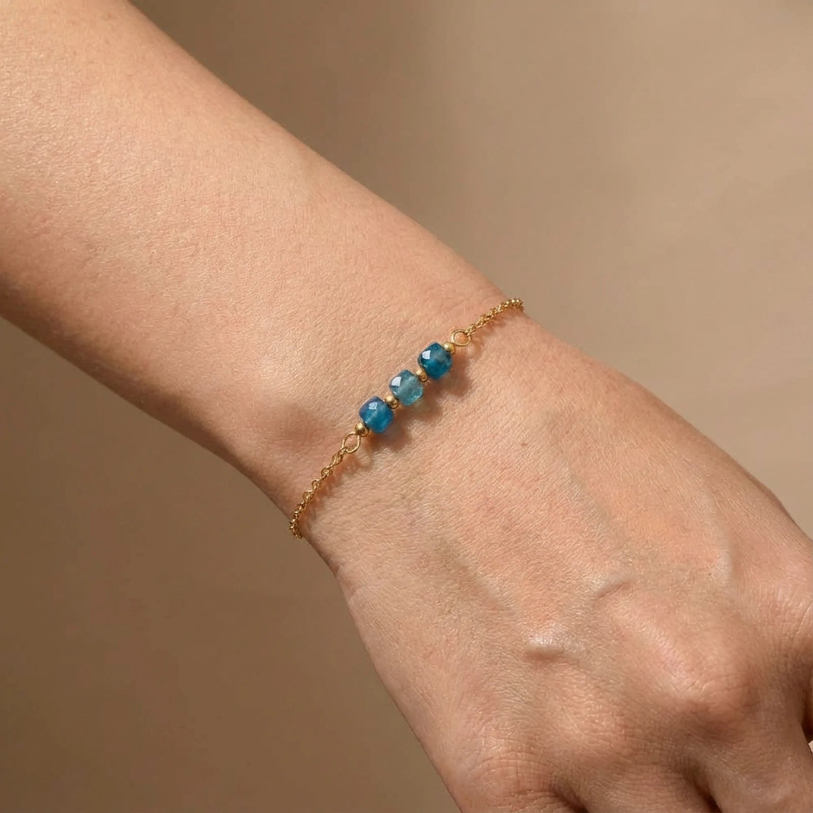 Soft Presence Necklace —  Blue Tone Fine Chain